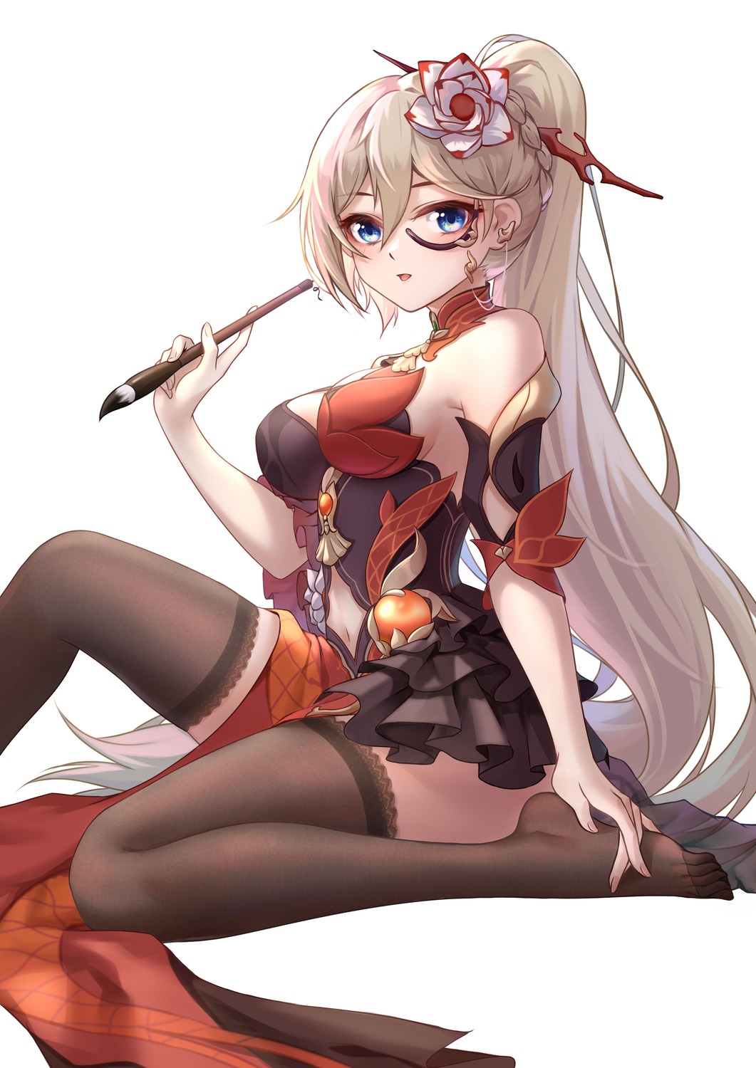 asian_clothes benghuai_xueyuan bianka_durandal_ataegina honkai_impact thighhighs yelan_xing_xuan