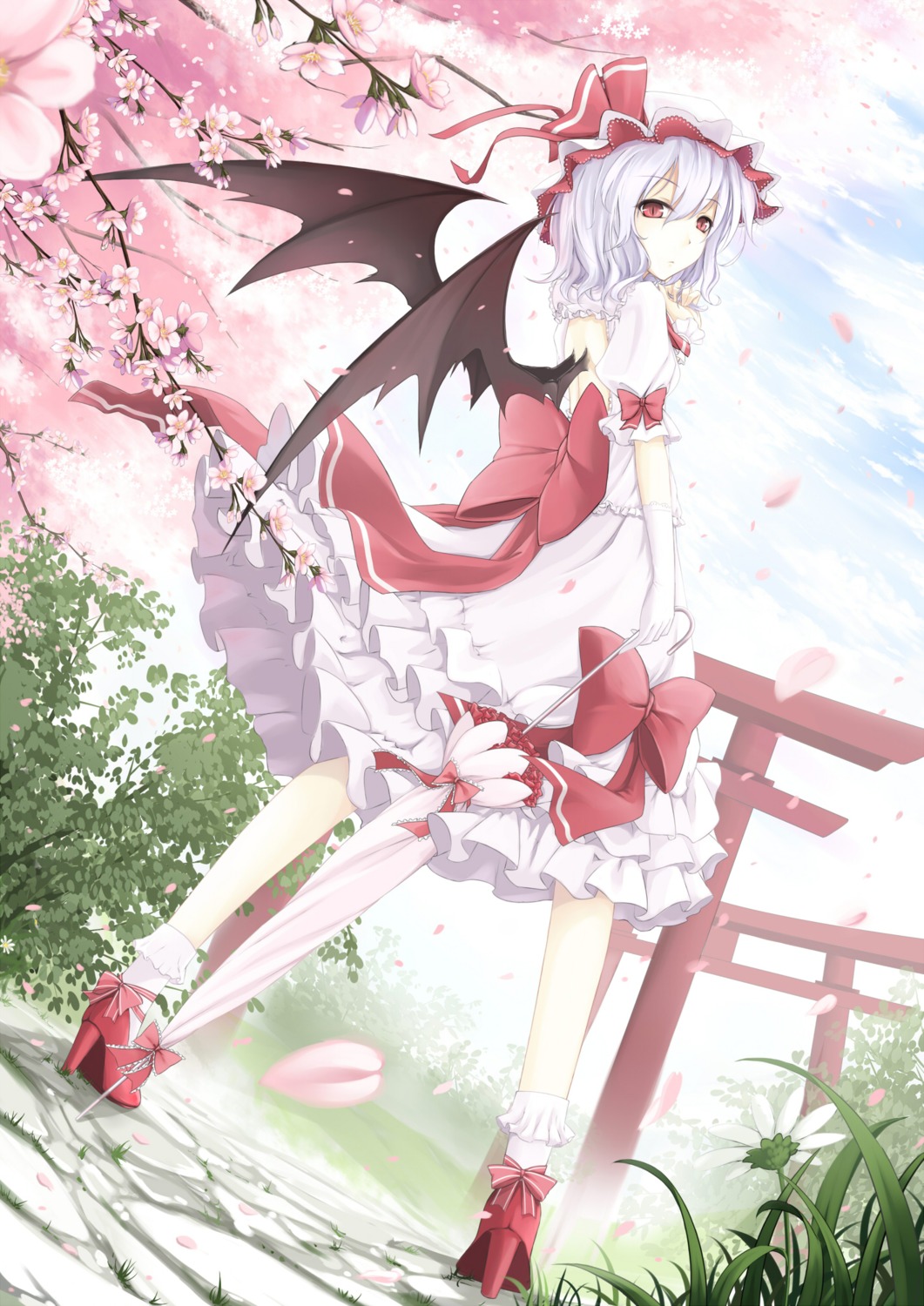 cloudy.r dress remilia_scarlet touhou wings