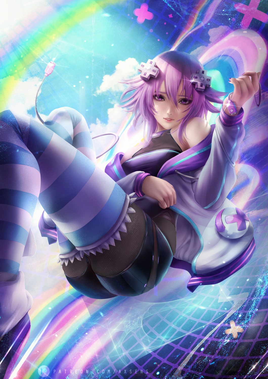 axsens bodysuit choujigen_game_neptune neptune thighhighs