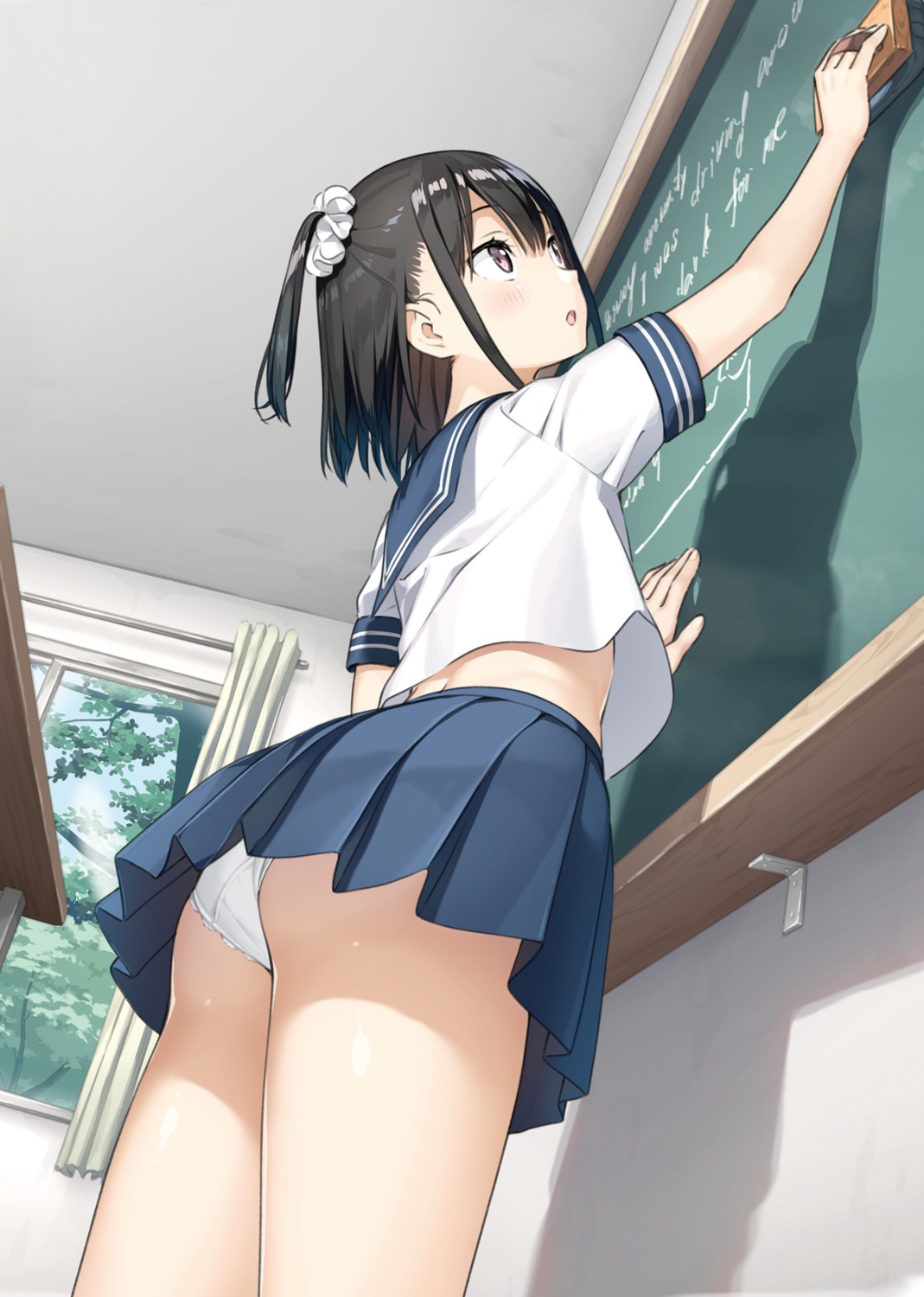 ass kantoku pantsu seifuku shizuku_(kantoku) skirt_lift