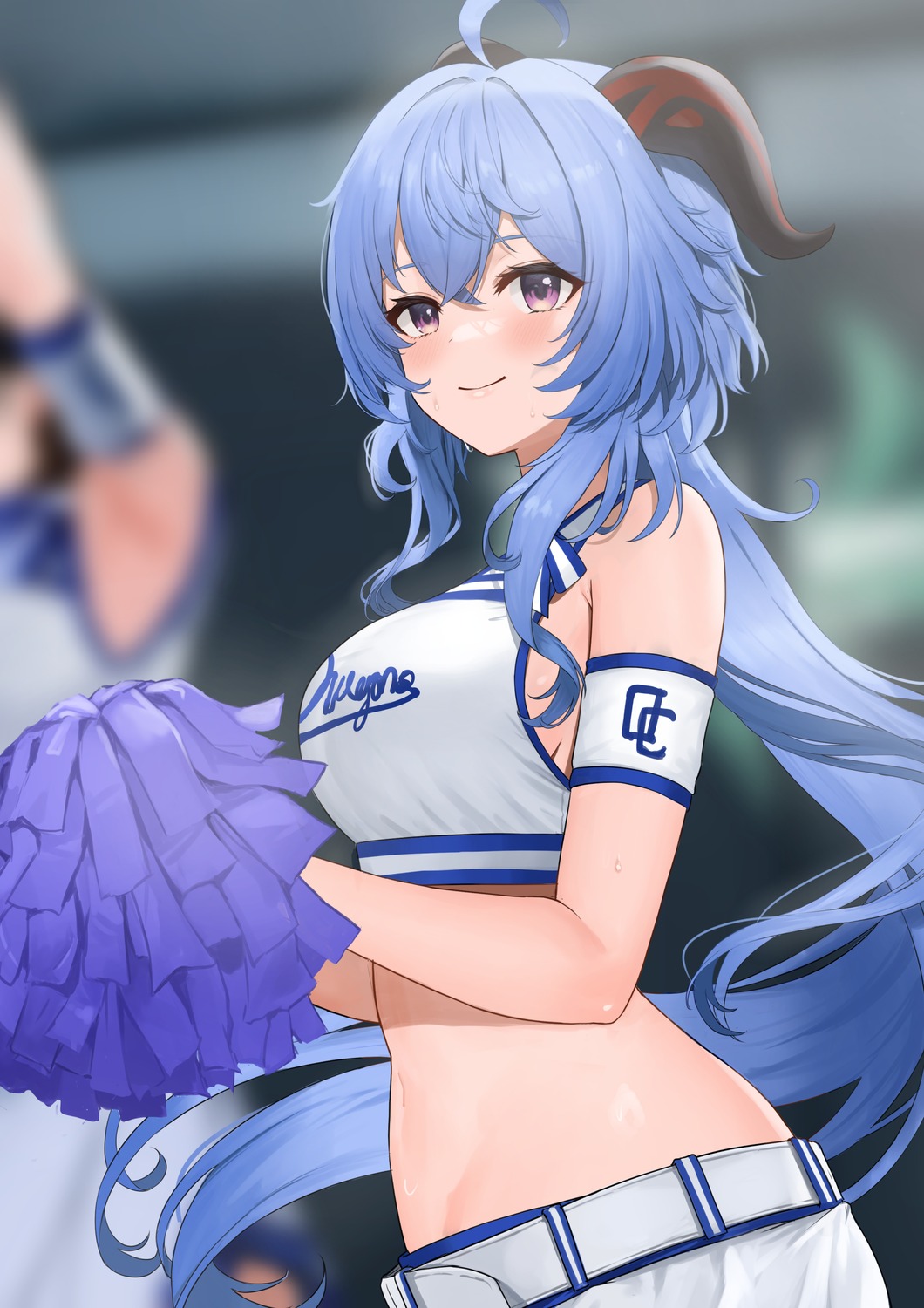 ayul_(ayulneri_92) cheerleader ganyu genshin_impact horns