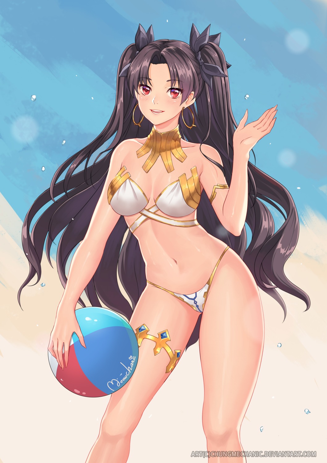 bikini_armor chungmechanic cleavage fate/grand_order garter ishtar_(fate/grand_order)