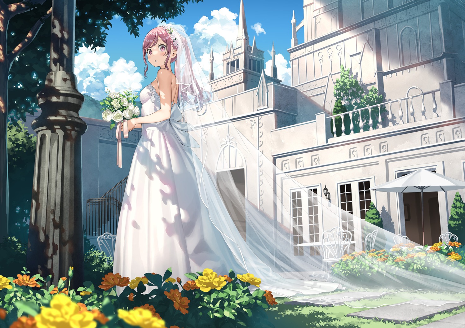 dress kantoku kurumi_(kantoku) no_bra wedding_dress