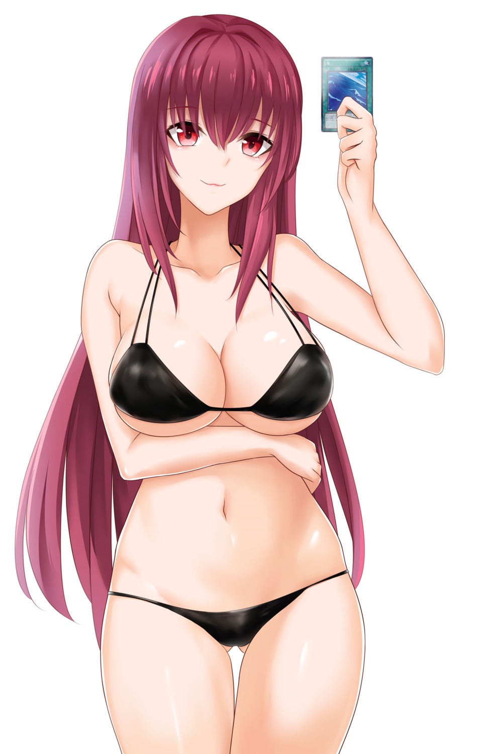 bikini breast_hold cleavage fate/grand_order scathach_(fate/grand_order) swimsuits underboob