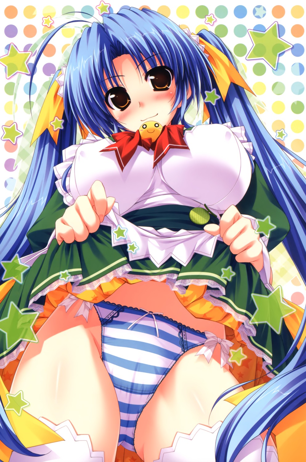 cosplay erect_nipples kamikaze_explorer melonbooks okihara_kotoha oshiki_hitoshi pantsu shimapan skirt_lift thighhighs