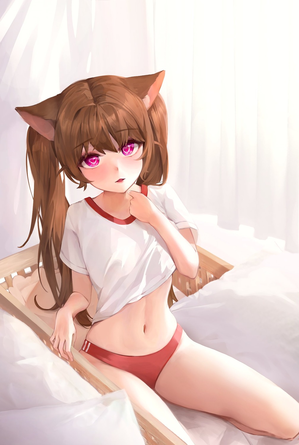 animal_ears buruma gym_uniform llttyyyuu nekomimi tagme