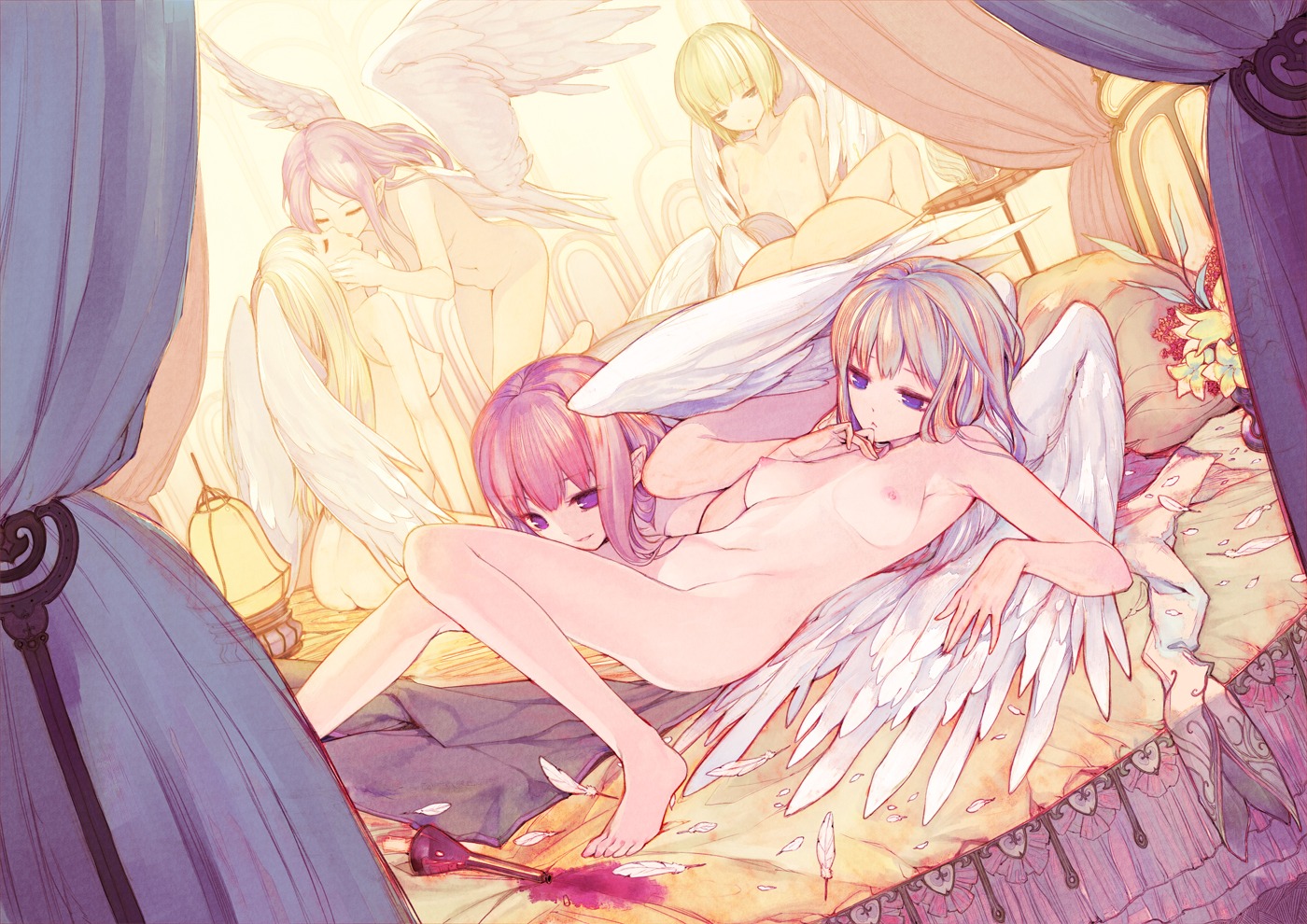 angel kimura_daisuke loli naked nipples wings yuri