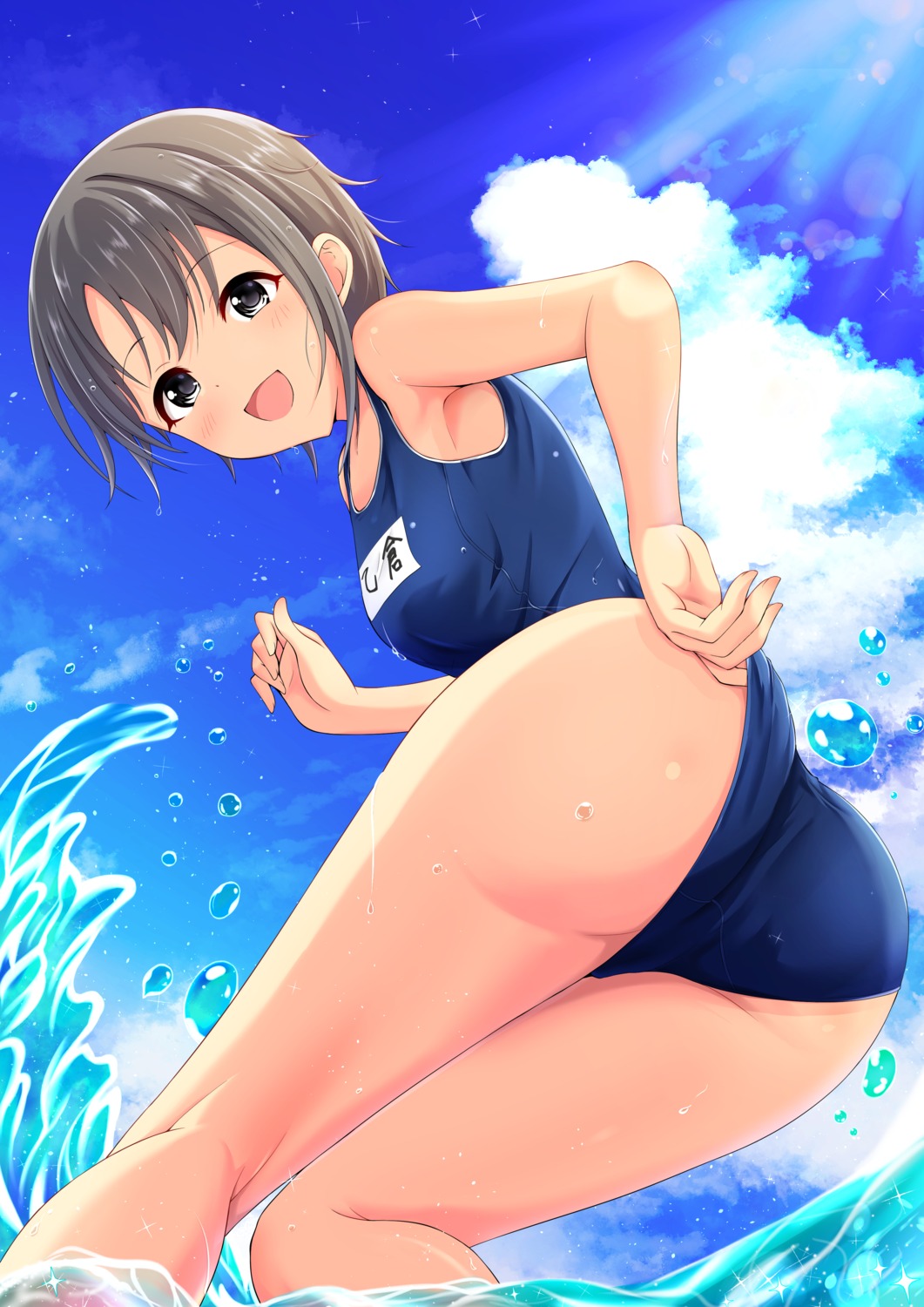 ass nagmilk otokura_yuuki school_swimsuit swimsuits the_idolm@ster the_idolm@ster_cinderella_girls wet