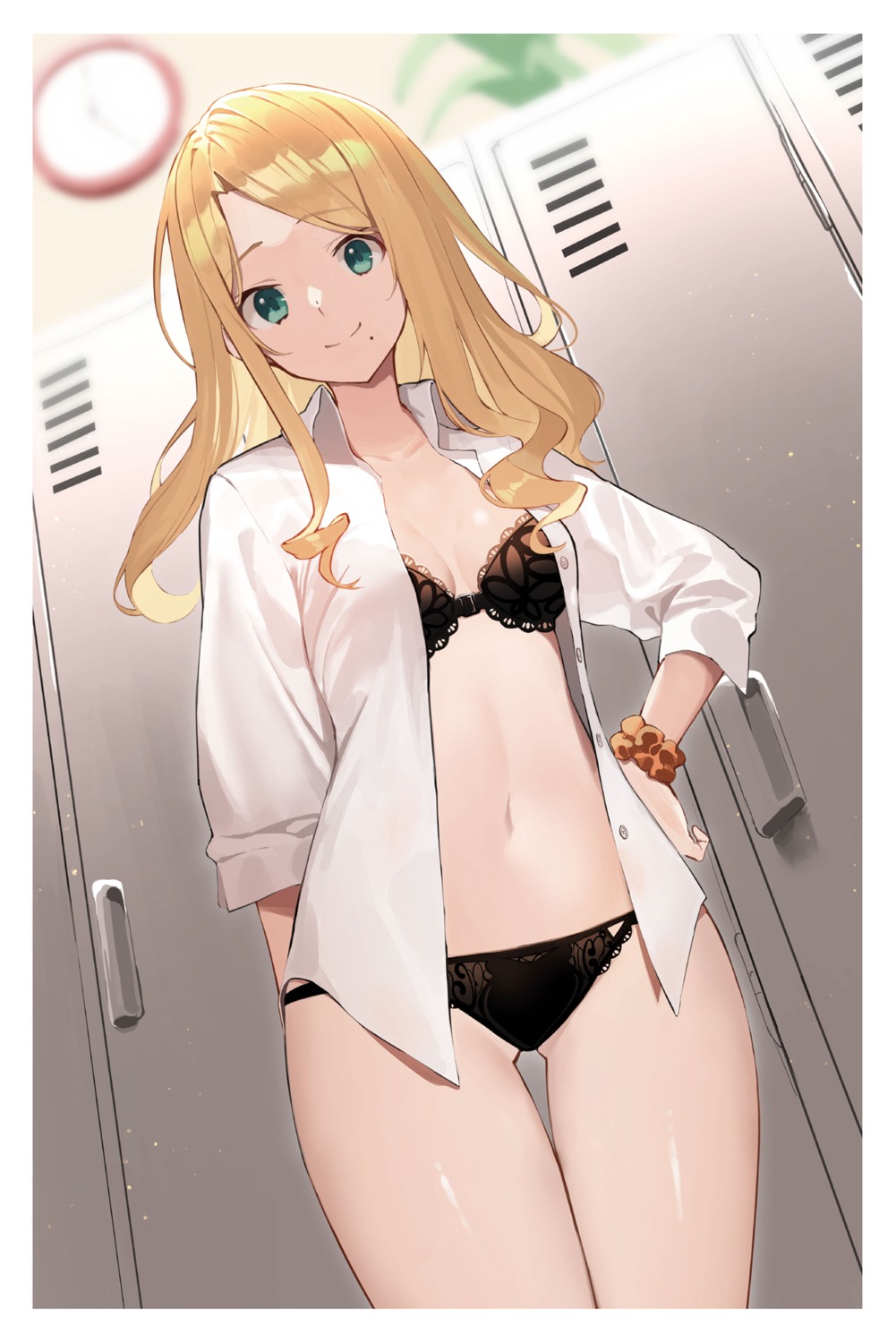 amagasa_yun bra dress_shirt open_shirt pantsu