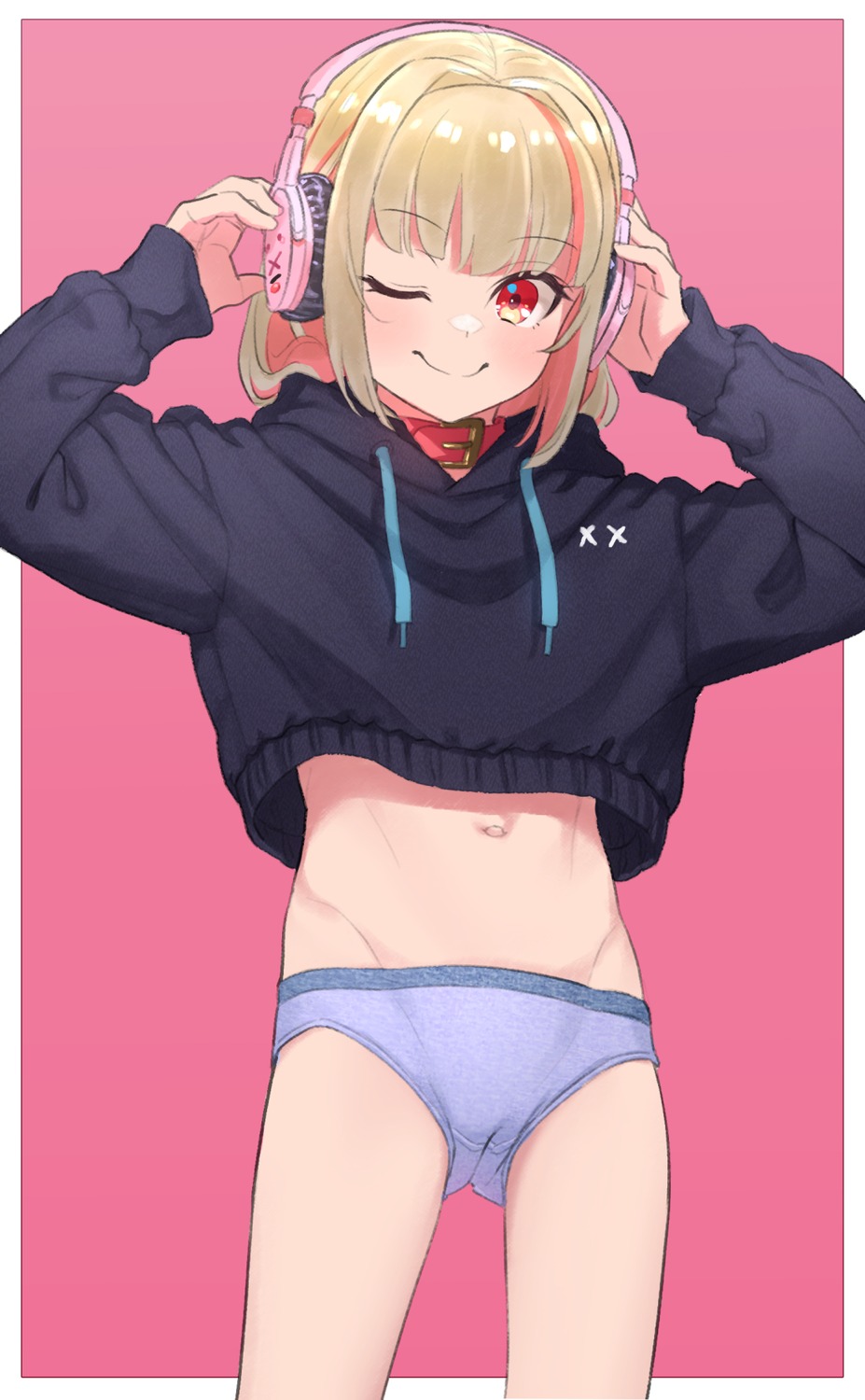 headphones loli makaino_ririmu nijisanji nijisanji_gamers pantsu sabamen