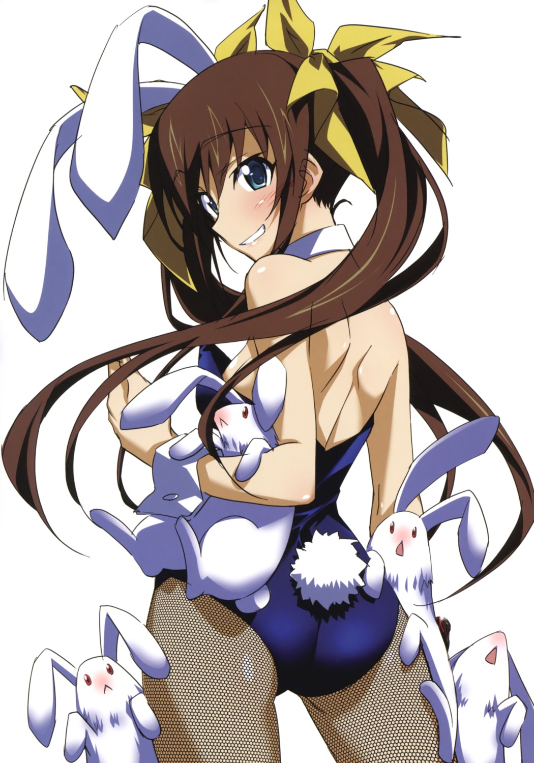 animal_ears bunny_ears bunny_girl fishnets huang_lingyin infinite_stratos kurashima_tomoyasu pantyhose tail