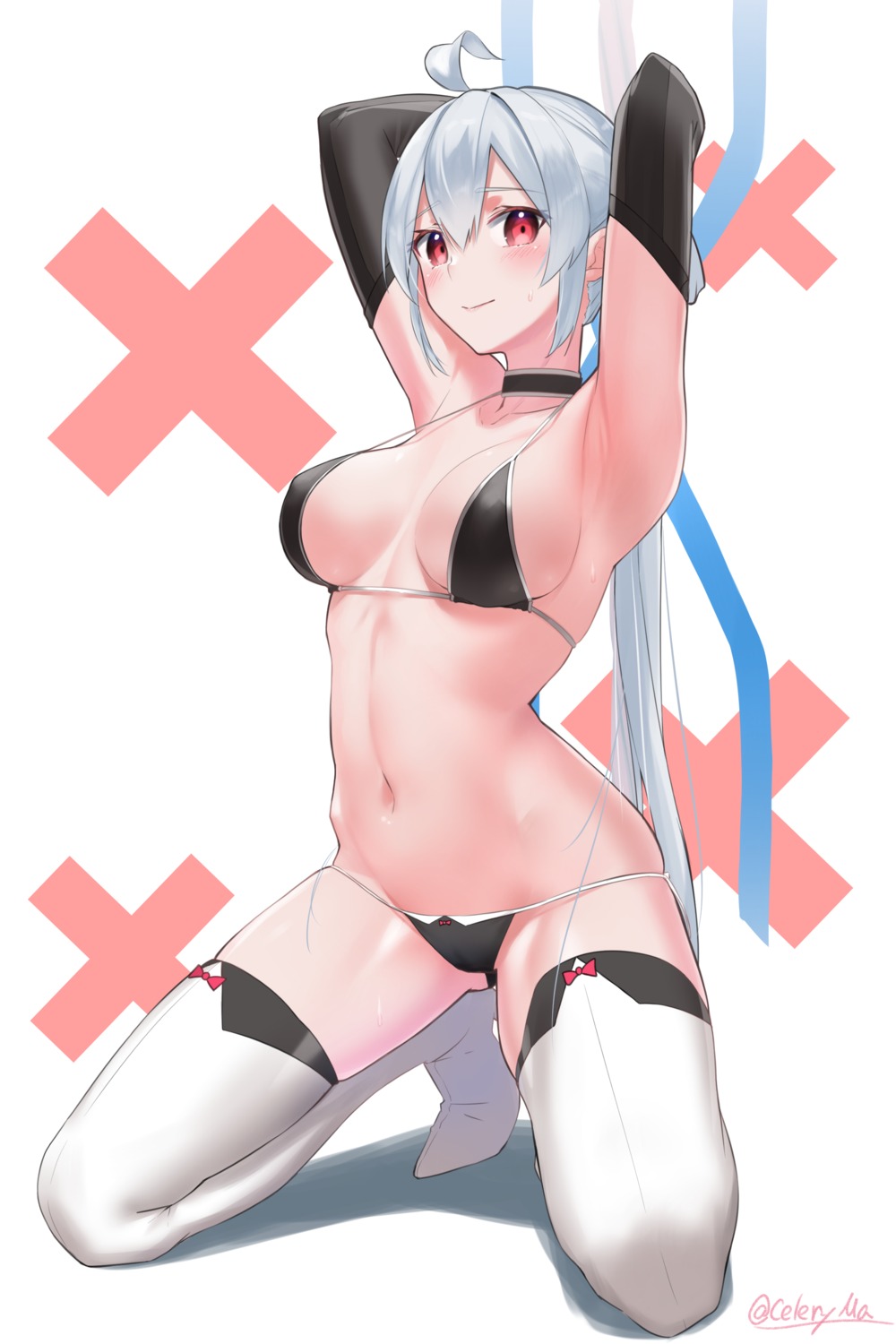 bikini celeryma heels matoi_(pso2) phantasy_star_online_2 swimsuits thighhighs