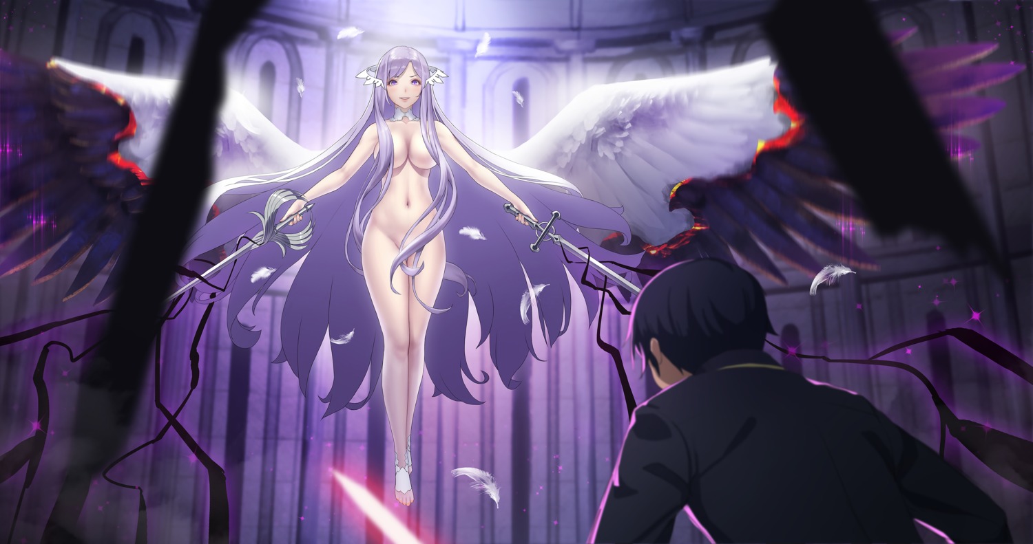 kirito naked quinella rhasta sword sword_art_online sword_art_online_alicization wings