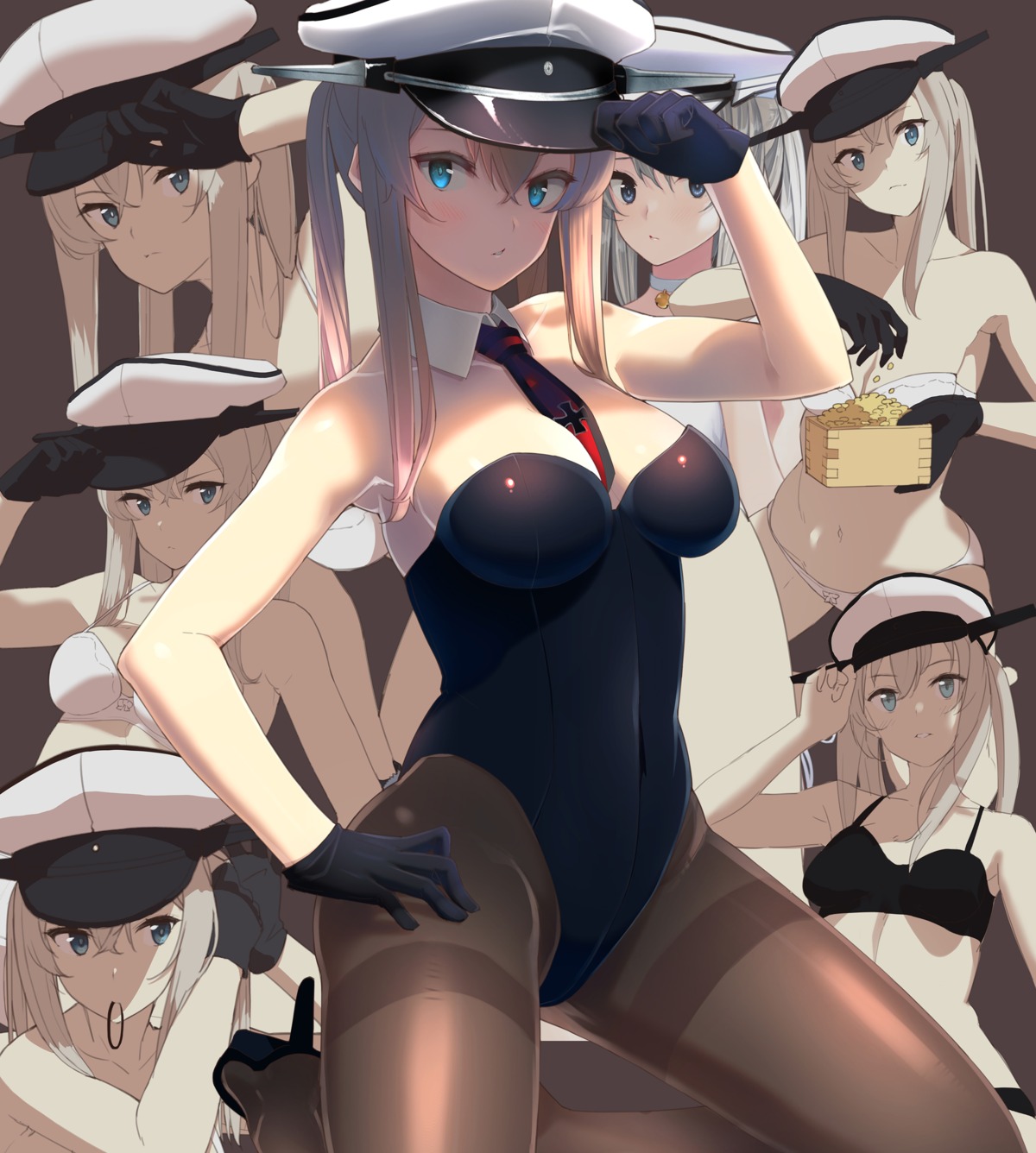 bra bunny_girl cleavage graf_zeppelin_(kancolle) heels kantai_collection pantsu pantyhose touyama_eight