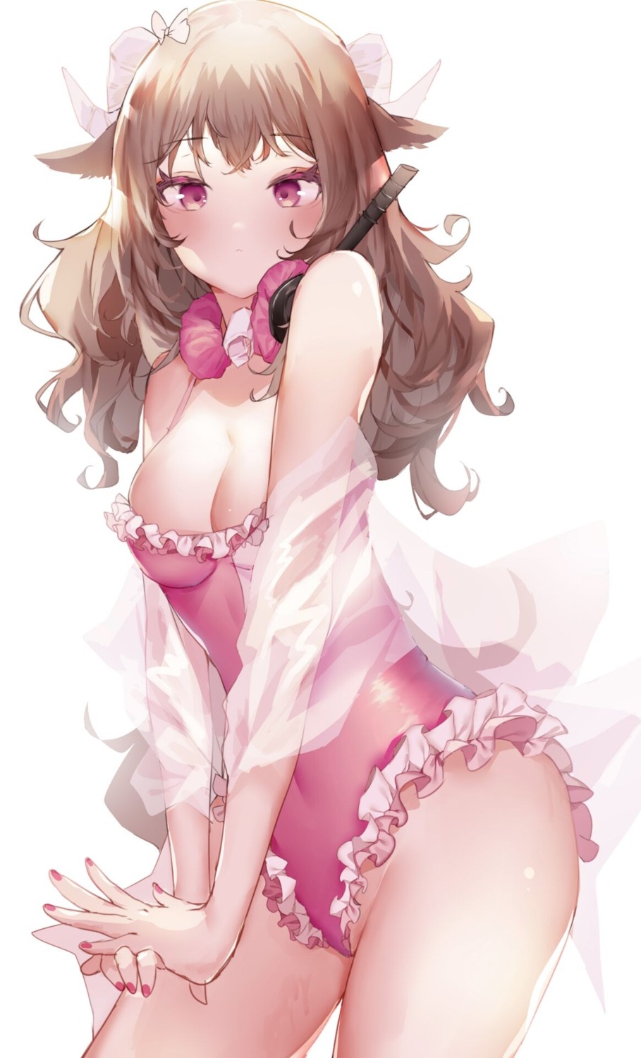 animal_ears arknights eyjafjalla_(arknights) see_through swimsuits xiongshouji