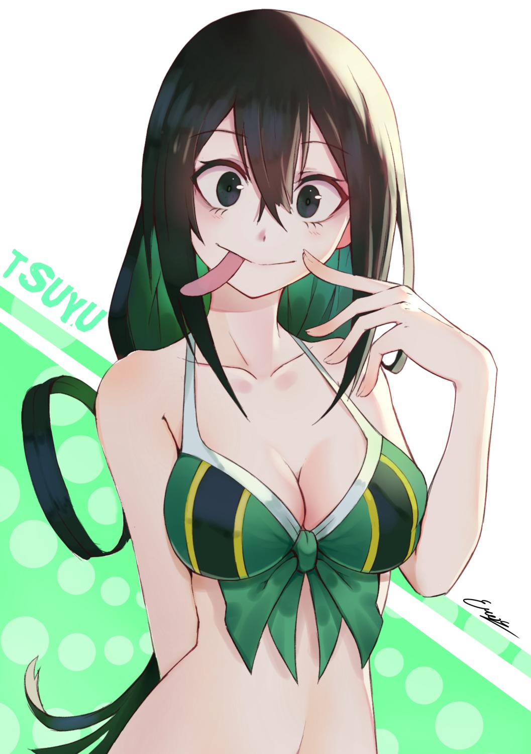 Boku No Hero Academia Asui Tsuyu Bikini Top Cleavage