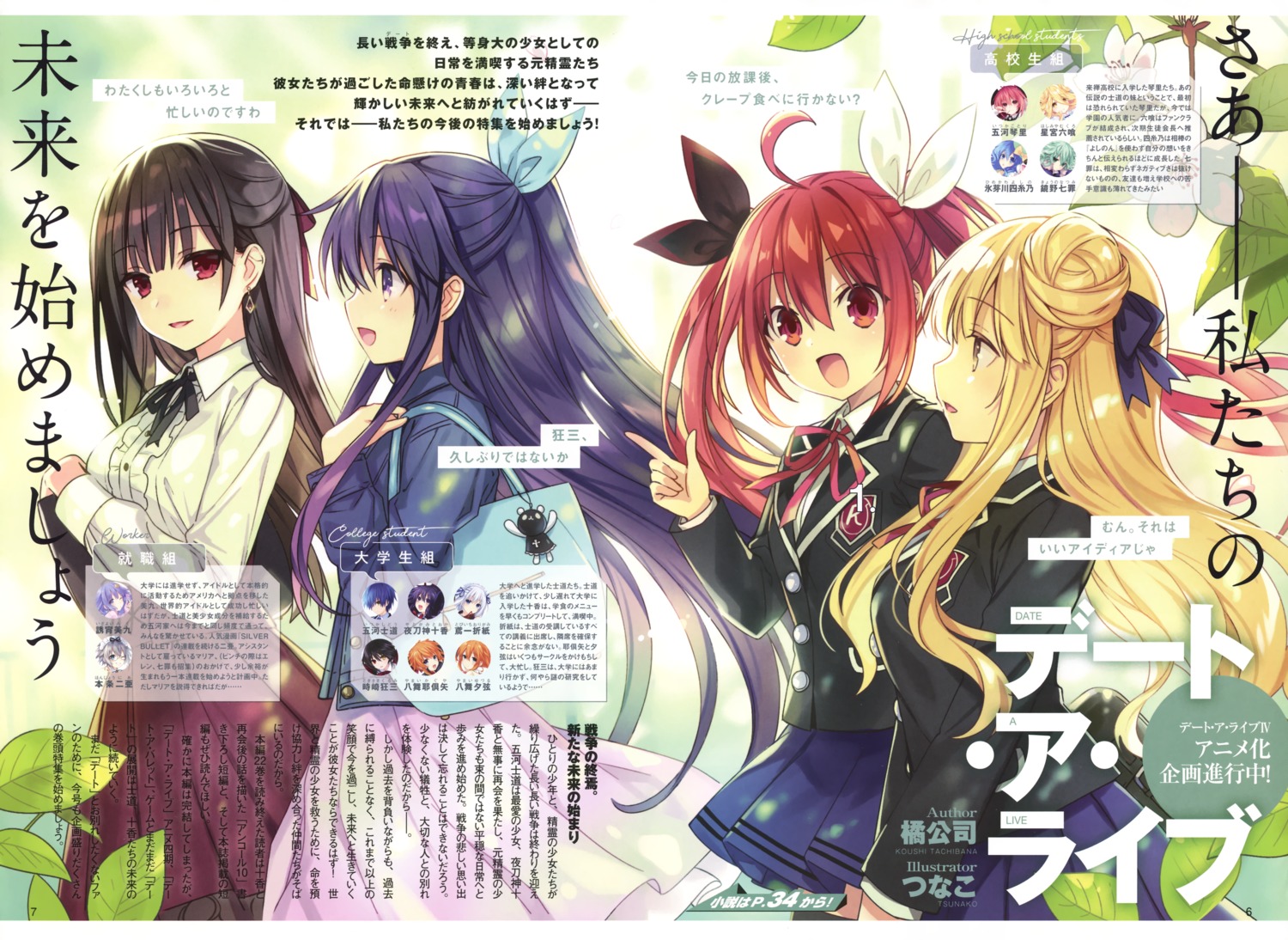 date_a_live hoshimiya_mukuro itsuka_kotori seifuku tokisaki_kurumi tsunako yatogami_tooka