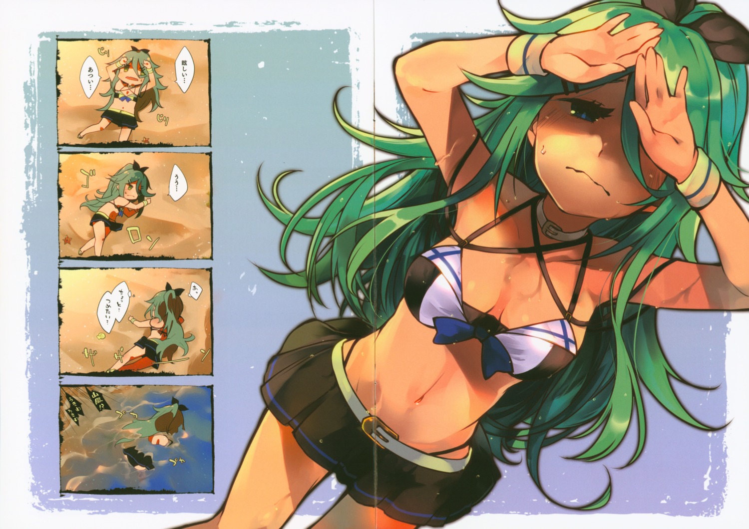 bikini chig cleavage crease kantai_collection swimsuits yamakaze_(kancolle)