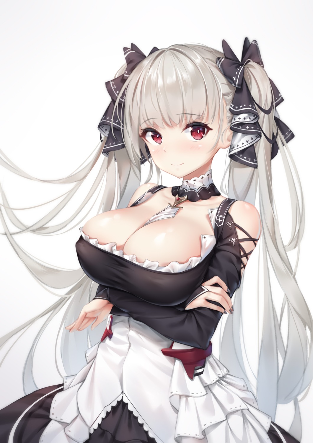 azur_lane breast_hold erect_nipples formidable_(azur_lane) gothic_lolita k.t.cube lolita_fashion no_bra