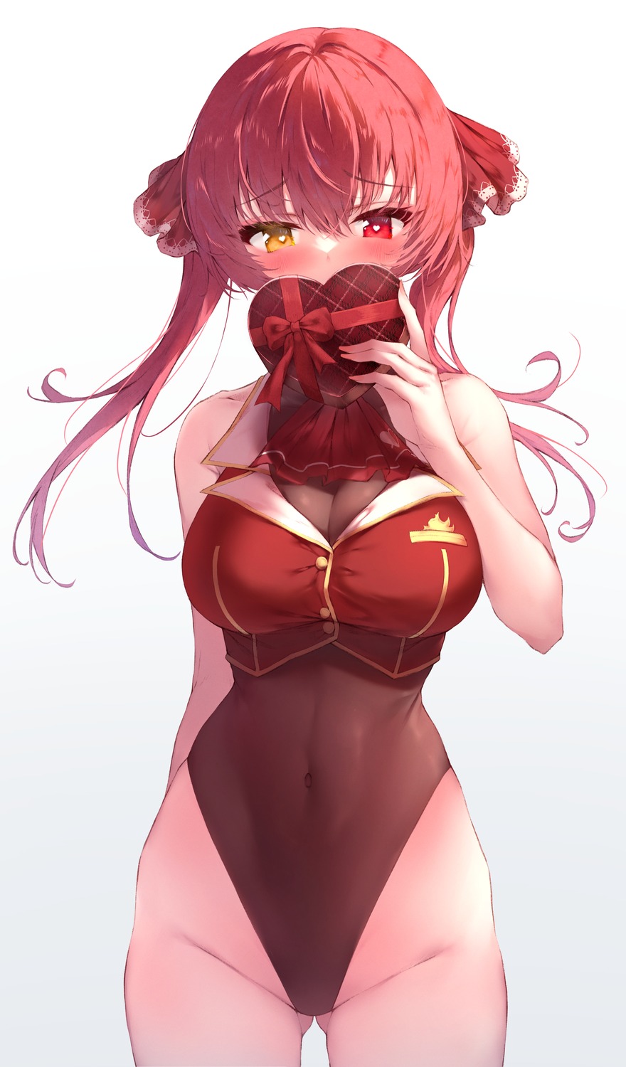 heterochromia hololive houshou_marine ijac_ray leotard valentine