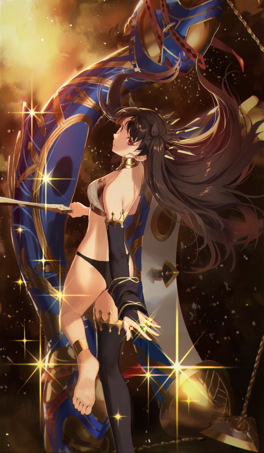 ass bikini_armor fate/grand_order ishtar_(fate/grand_order) thighhighs weapon zonotaida