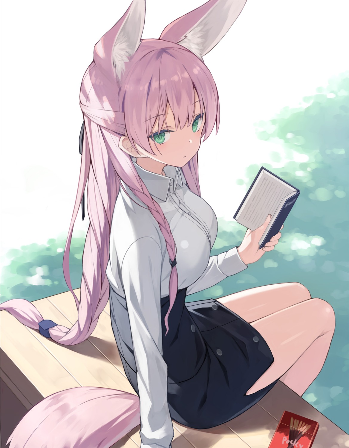 animal_ears asahiage dress_shirt kitsune poco tail