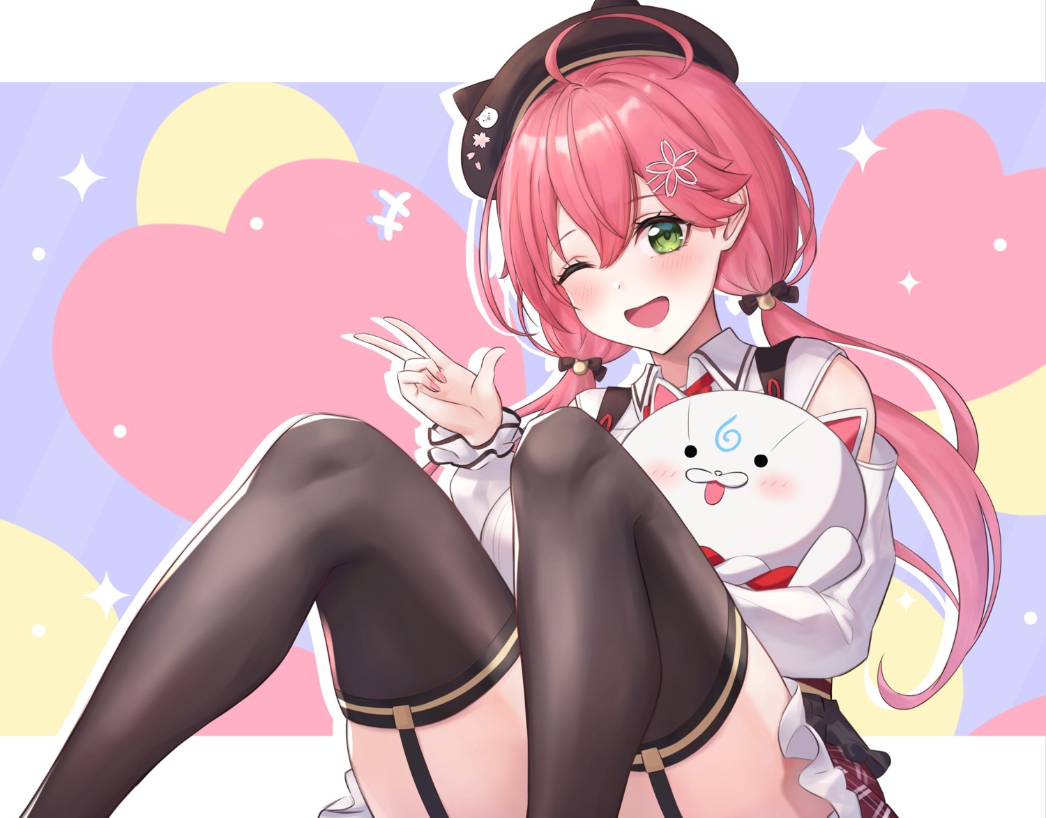 hololive sakura_miko sateridas stockings thighhighs