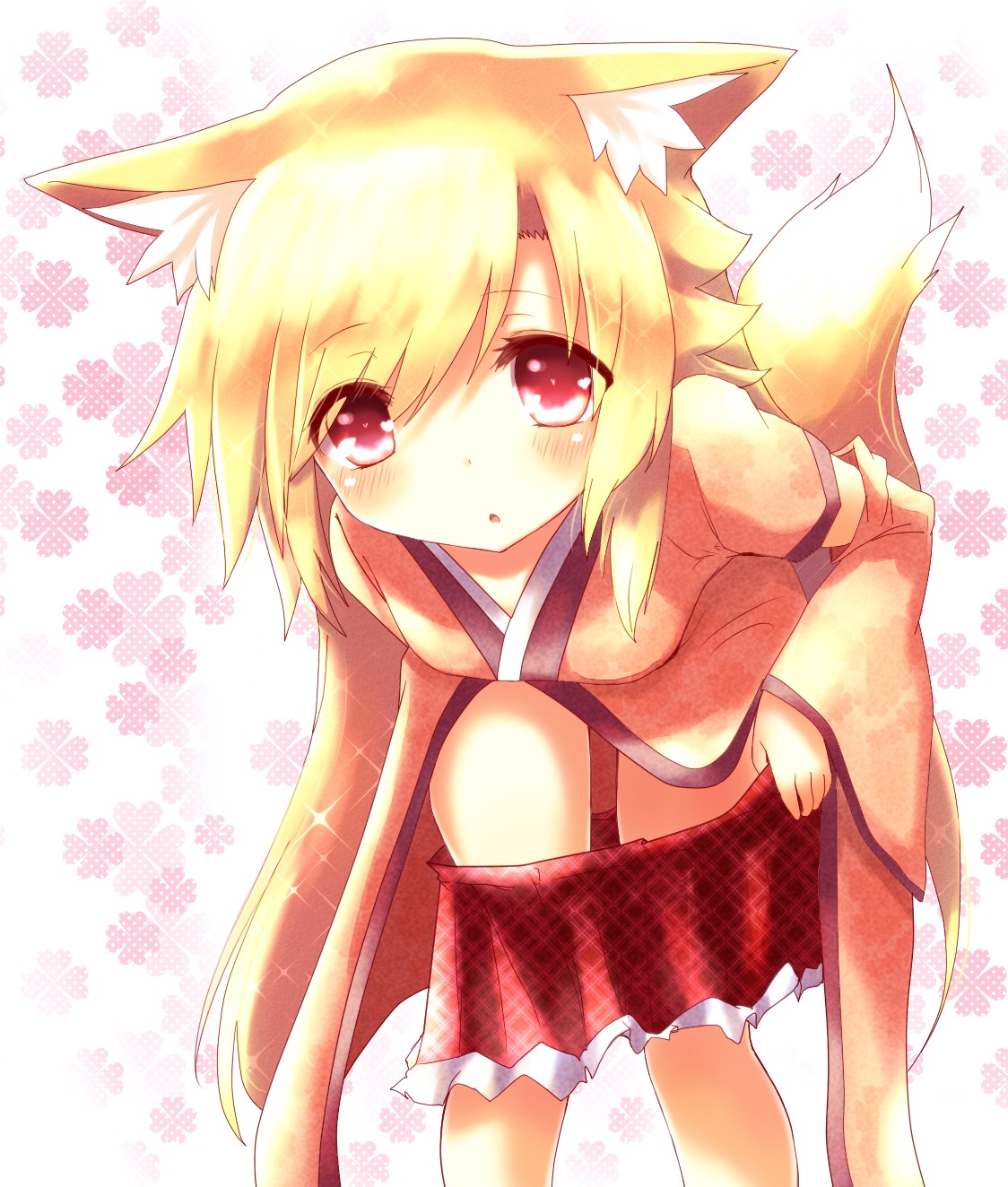 animal_ears kitsune naomi_(sekai_no_hate_no_kissaten) tail undressing