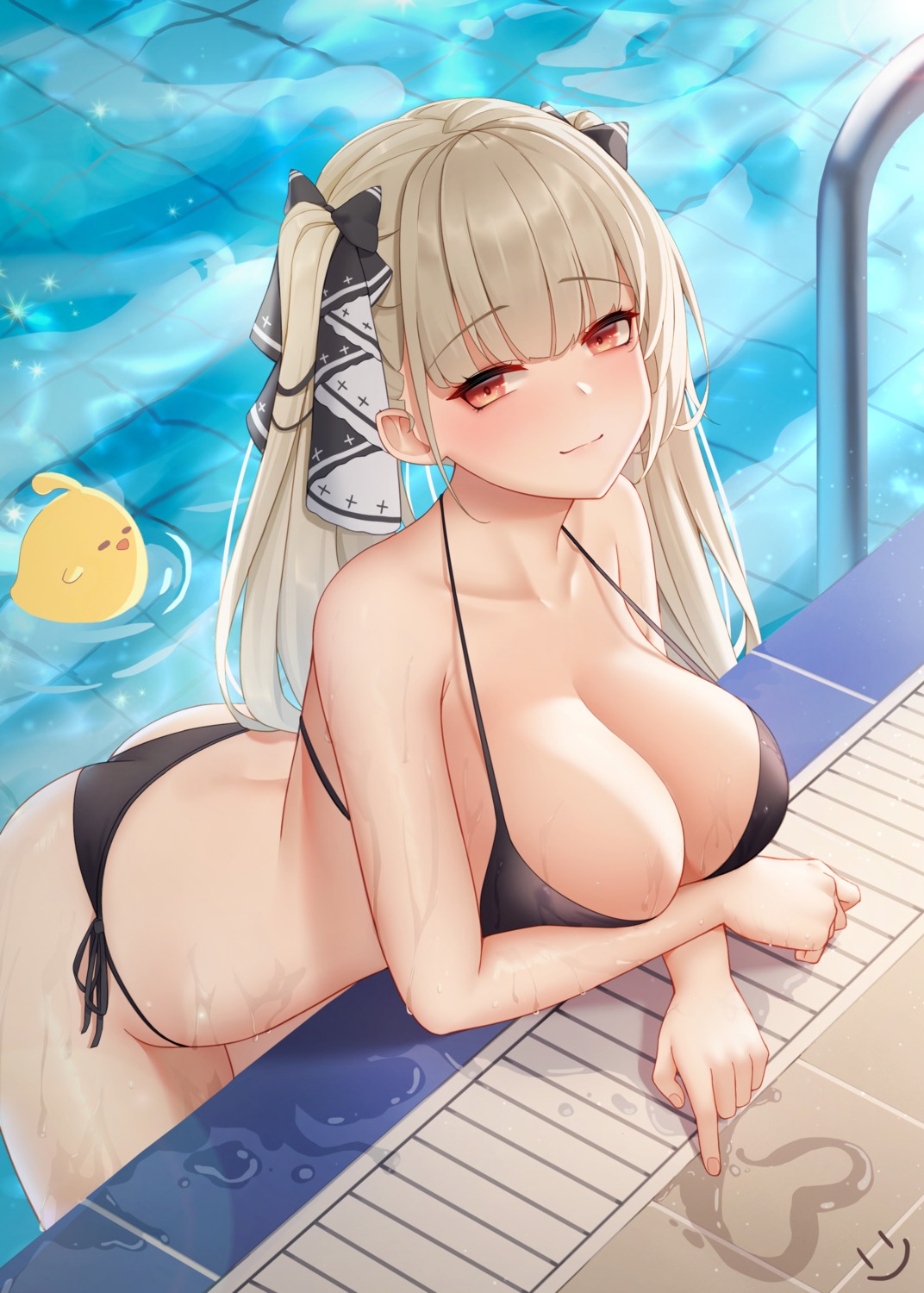 artist_revision azur_lane bikini formidable_(azur_lane) manjuu_(azur_lane) swimsuits wei_xiao wet