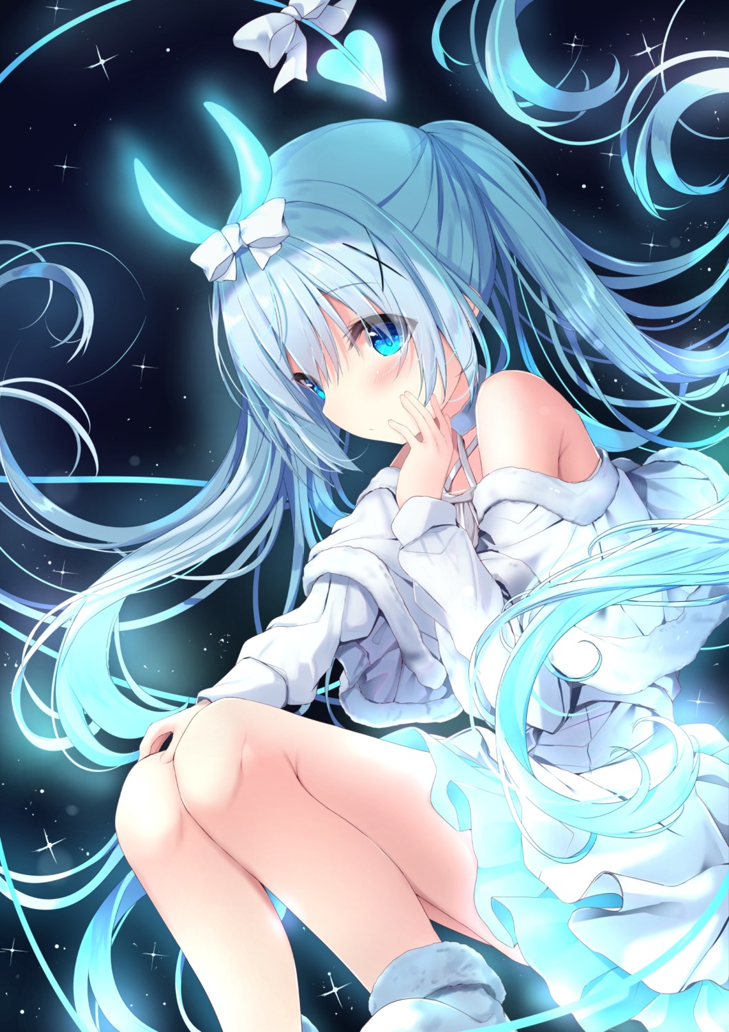 artist_revision fairy_eye gochuumon_wa_usagi_desu_ka? horns kafuu_chino skirt_lift tail