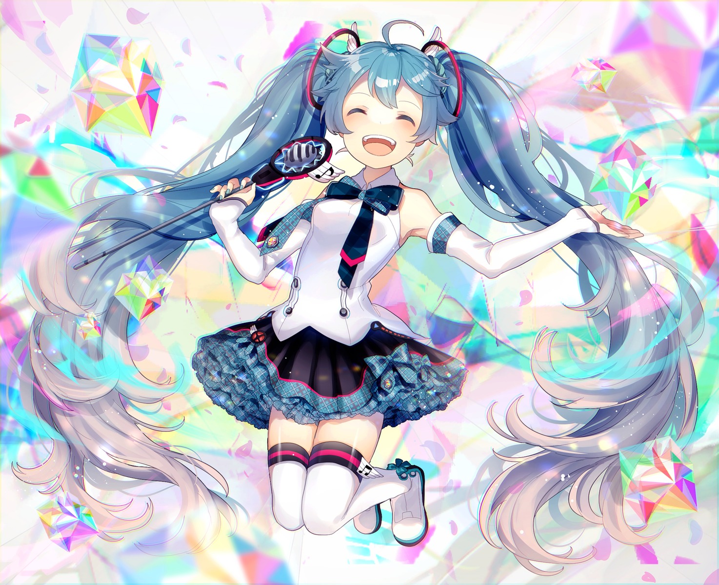 hatsune_miku magical_mirai thighhighs uiyuzo vocaloid