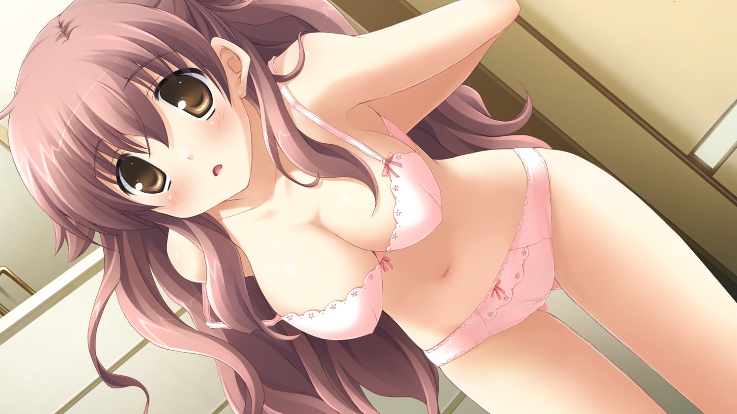 bra cleavage game_cg hosaka_hina hulotte ikegami_akane pantsu undressing with_ribbon