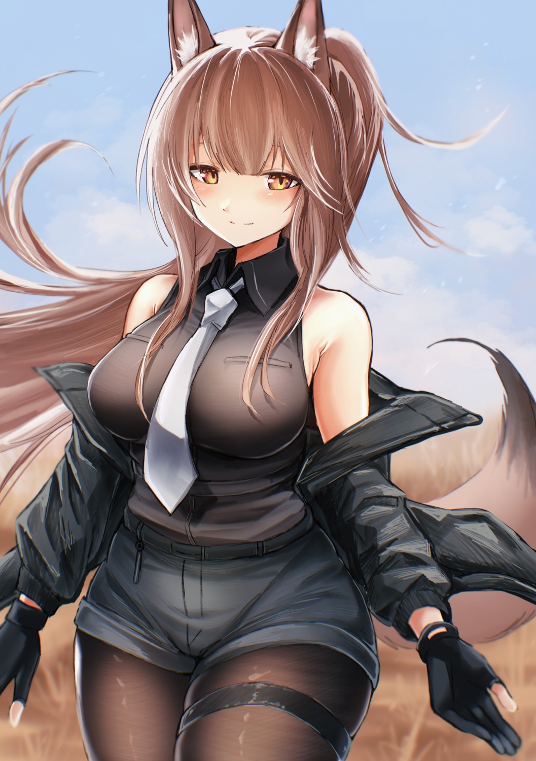 animal_ears arknights franka_(arknights) garter pantyhose tagme tail