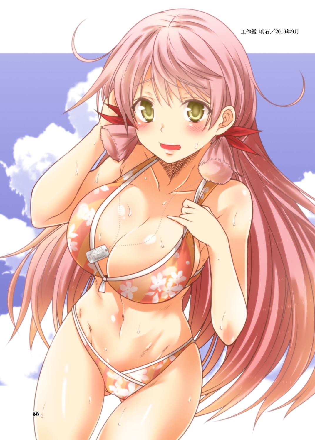 akashi_(kancolle) bikini cleavage kantai_collection swimsuits yua_(checkmate)