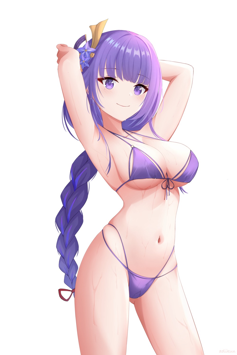 adii-kun bikini genshin_impact raiden_shogun swimsuits