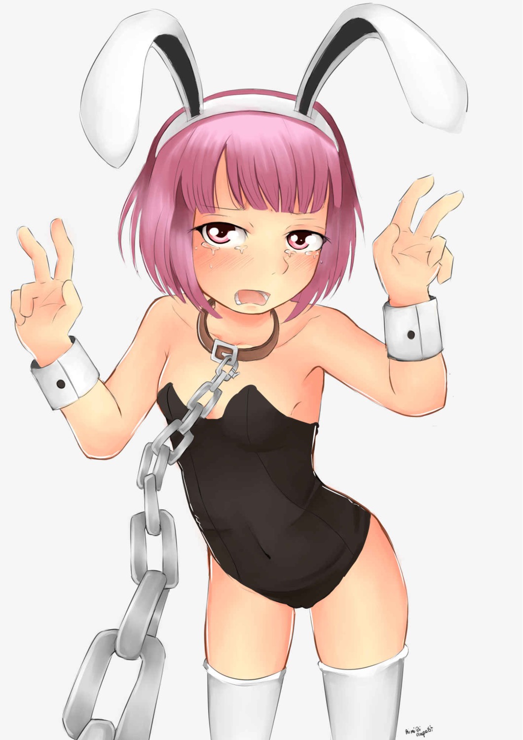 animal_ears bandages bunny_ears bunny_girl cameltoe loli thighhighs