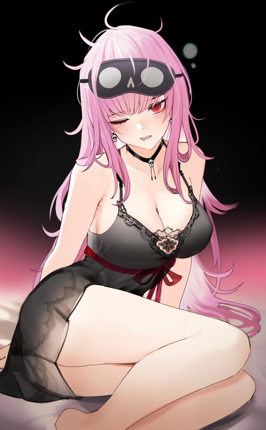 hololive hololive_english lingerie mori_calliope see_through zeragoes