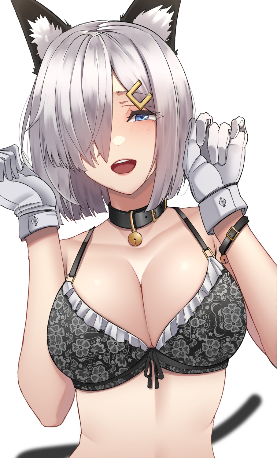 animal_ears bra cleavage hamakaze_(kancolle) harris_hero kantai_collection nekomimi tail