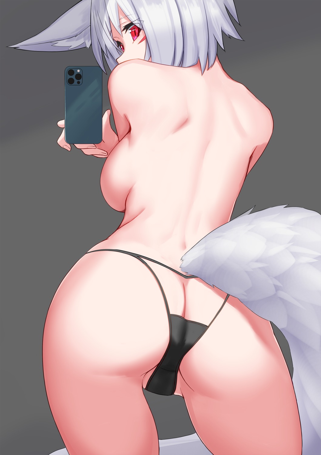 animal_ears ass pantsu tagme tail topless