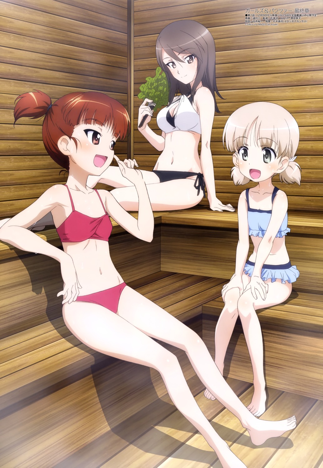 aki_(girls_und_panzer) bikini cleavage girls_und_panzer mika_(girls_und_panzer) mikko_(girls_und_panzer) swimsuits tsujimura_roku