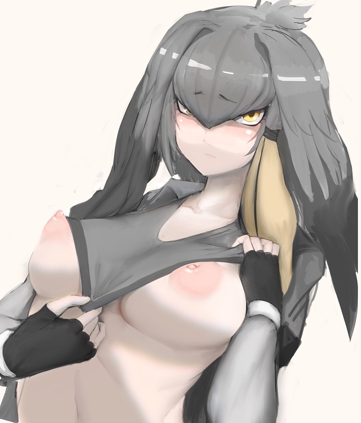 breasts kemono_friends nipples no_bra shoebill tagme