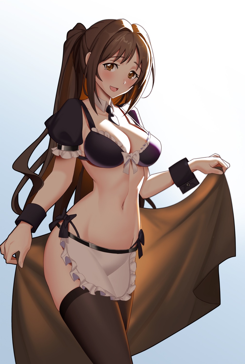 bikini cleavage maid northman shimamura_uzuki swimsuits the_idolm@ster the_idolm@ster_cinderella_girls thighhighs