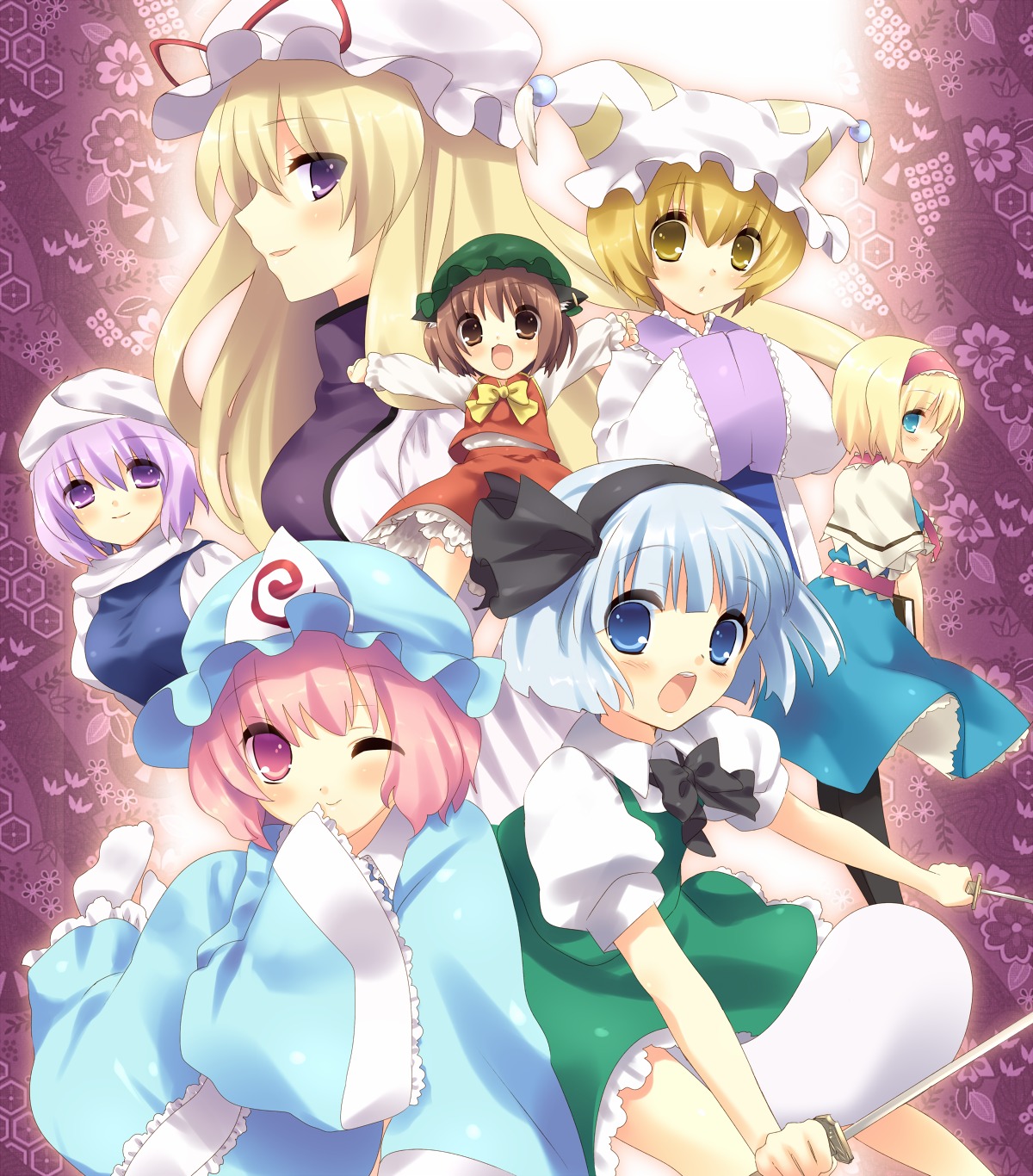 alice_margatroid chen konpaku_youmu letty_whiterock myon saigyouji_yuyuko touhou yakumo_ran yakumo_yukari yamamoto_yumiko