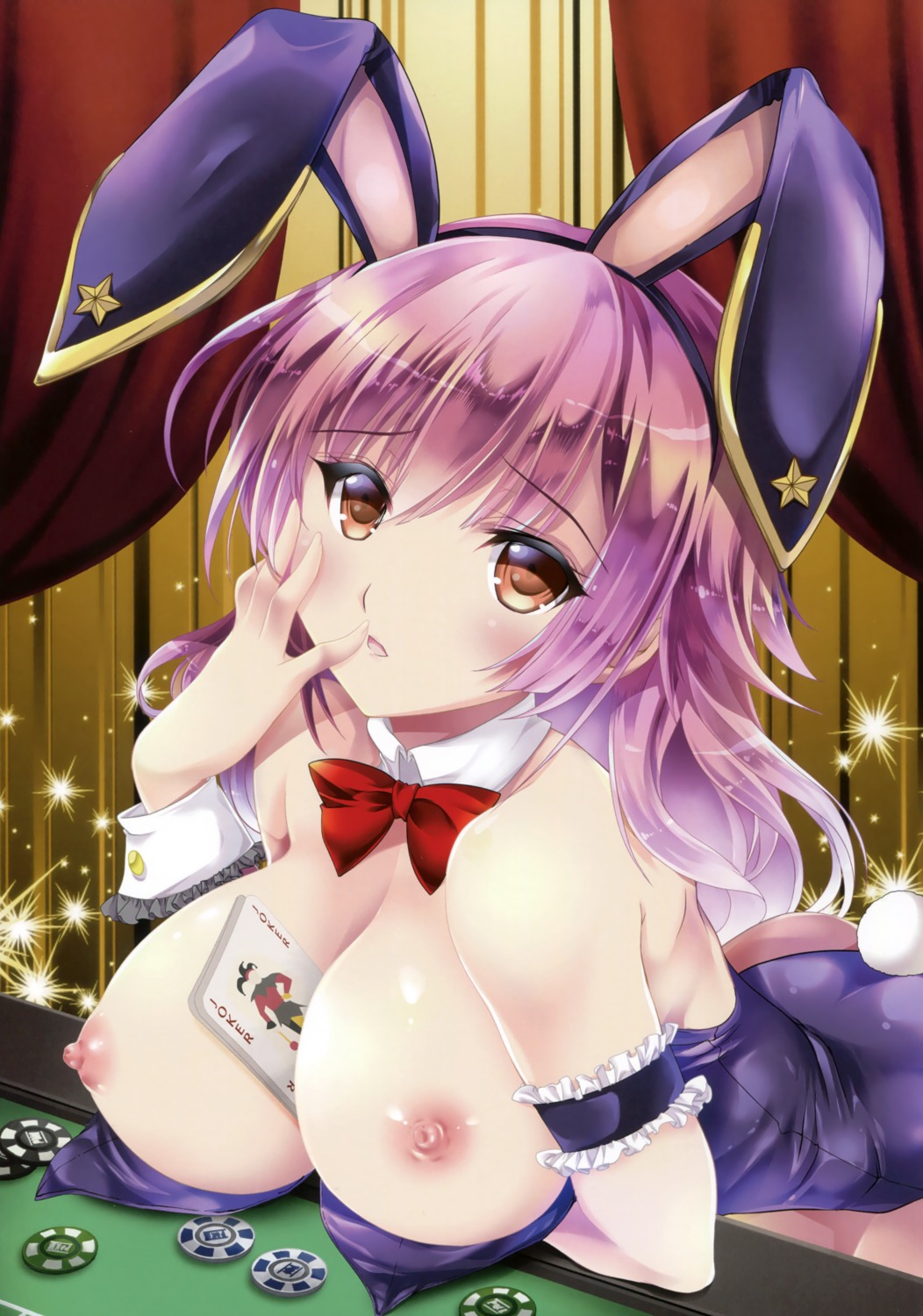 aizawa_hiroshi animal_ears breasts bunny_ears bunny_girl nipples no_bra tail