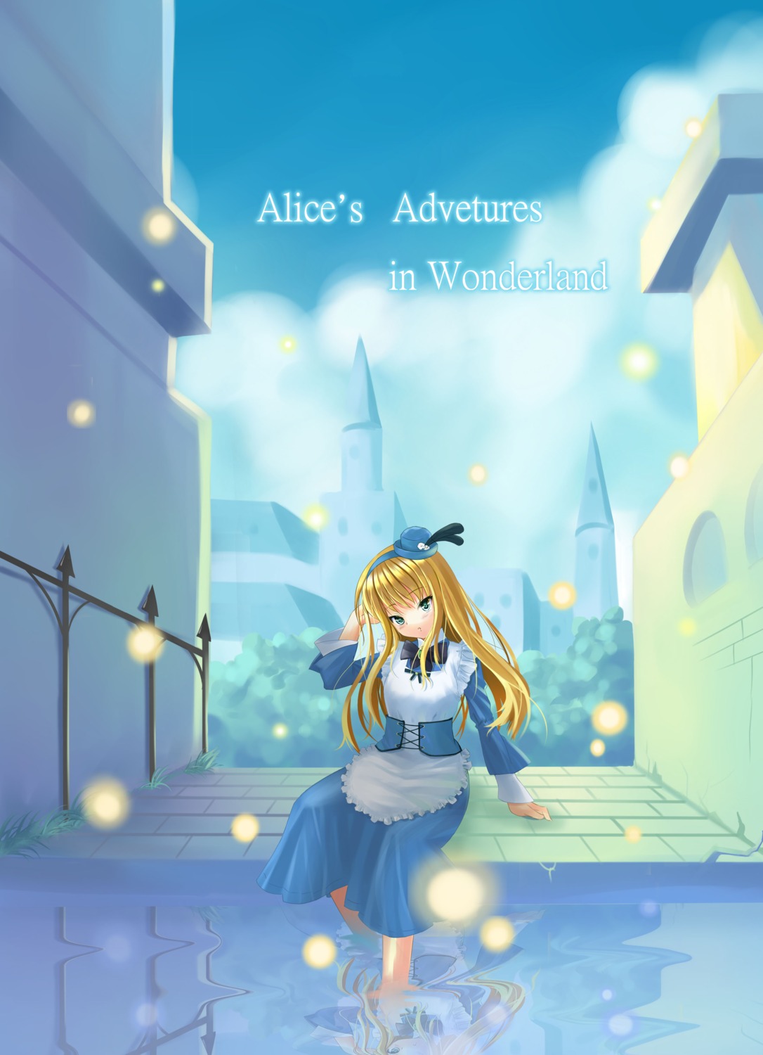 alice alice_in_wonderland dress landscape lion