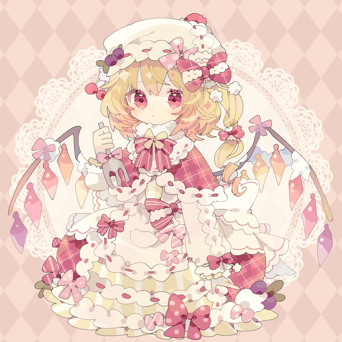 chibi dress flandre_scarlet nikorashika touhou wings