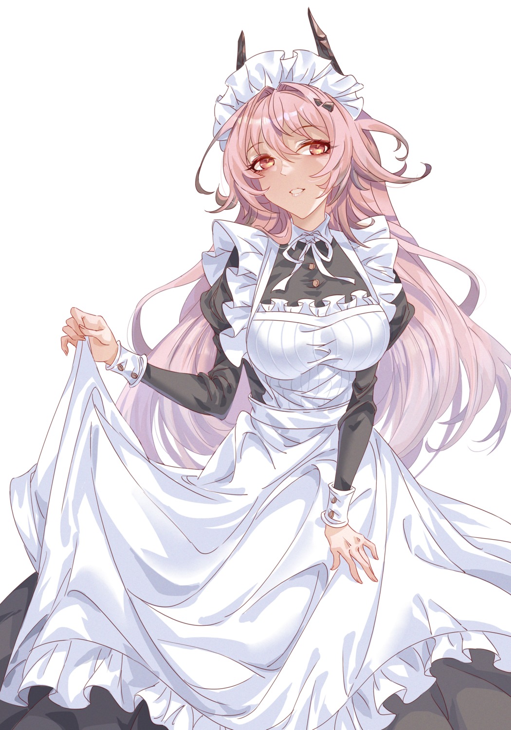 arknights horns innoarukugyou maid skirt_lift theresa_(arknights)