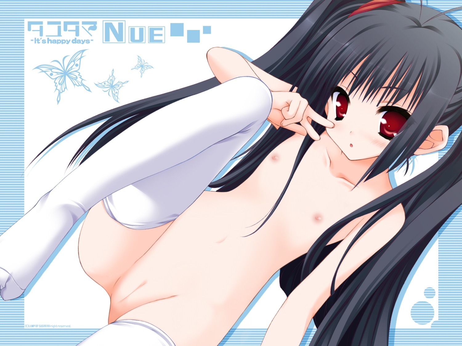 loli moekibara_fumitake naked nipples nue photoshop pussy tayutama thighhighs wallpaper