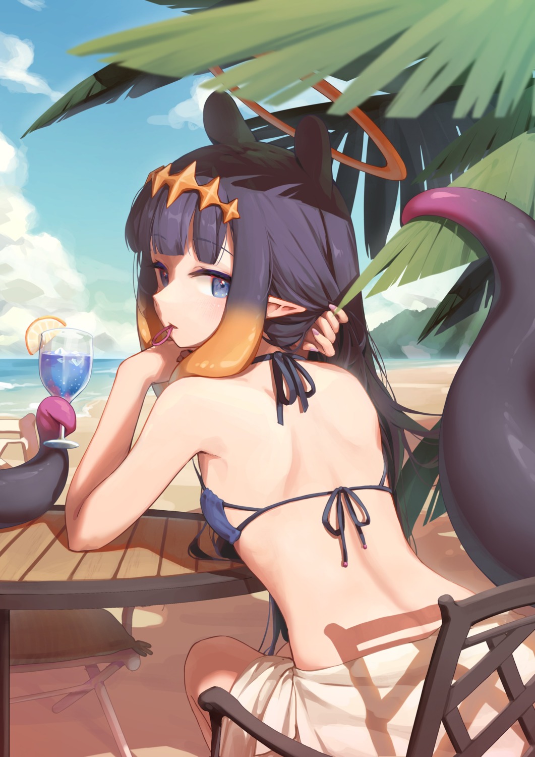 aeon_ion animal_ears bikini_top halo hololive hololive_english ninomae_ina'nis pointy_ears swimsuits tentacles