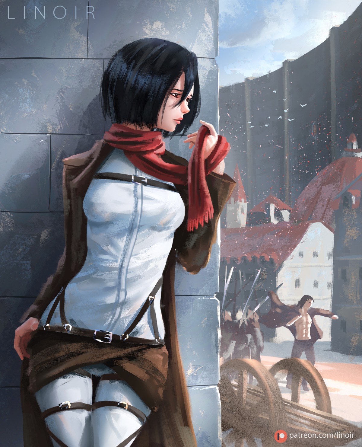 garter linoir mikasa_ackerman shingeki_no_kyojin uniform